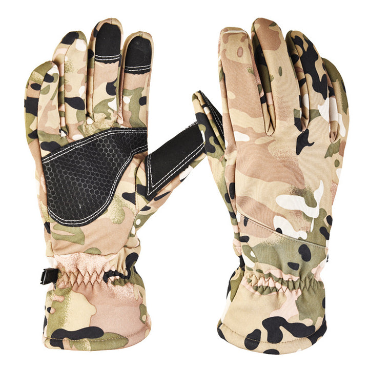 Black softshell winter gloves