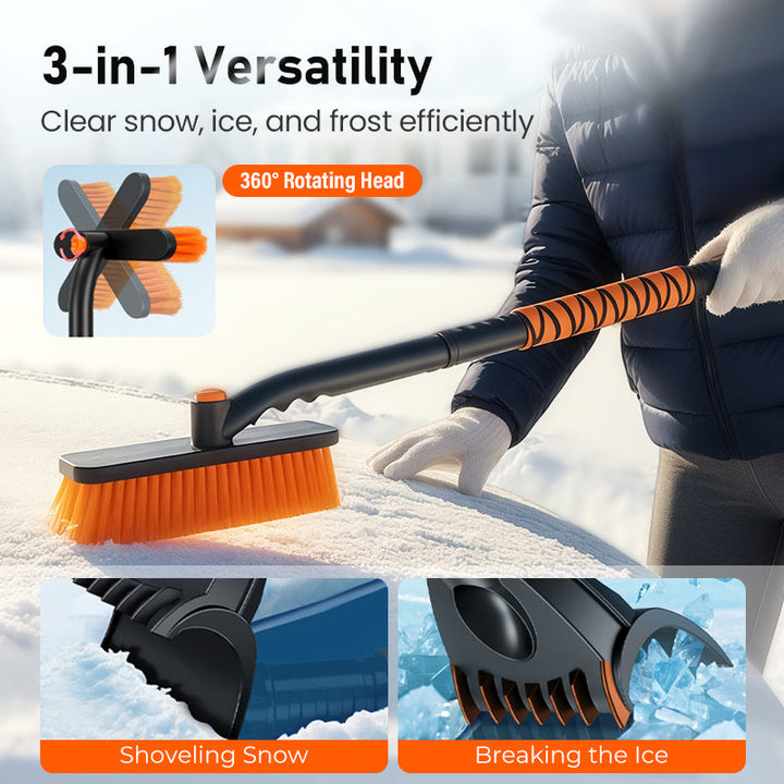 Colverro™ 3-in-1 Extendable Snow Brush and Ice Scraper with Pivoting Head