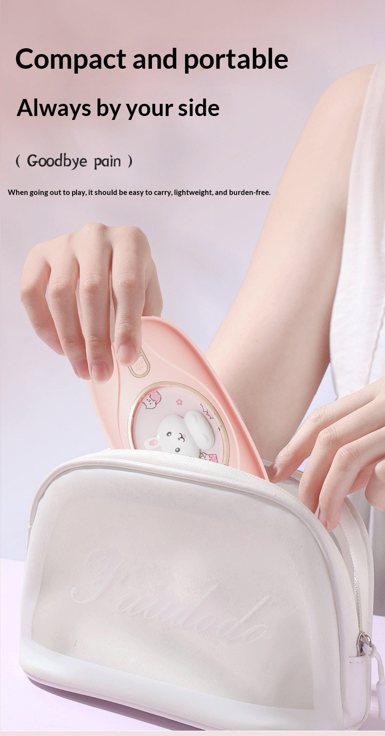 Pink bunny-face warming belt on a waist strap