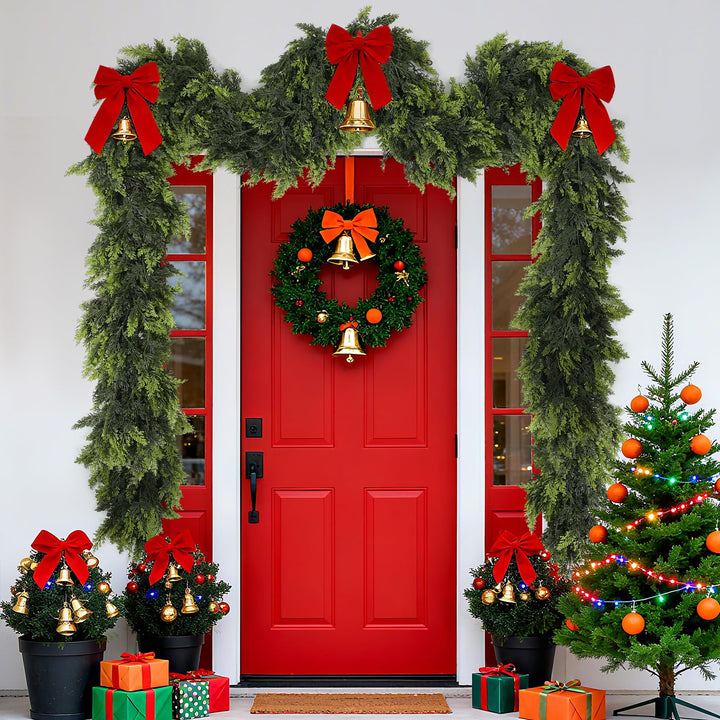 Green artificial Norfolk pine garland