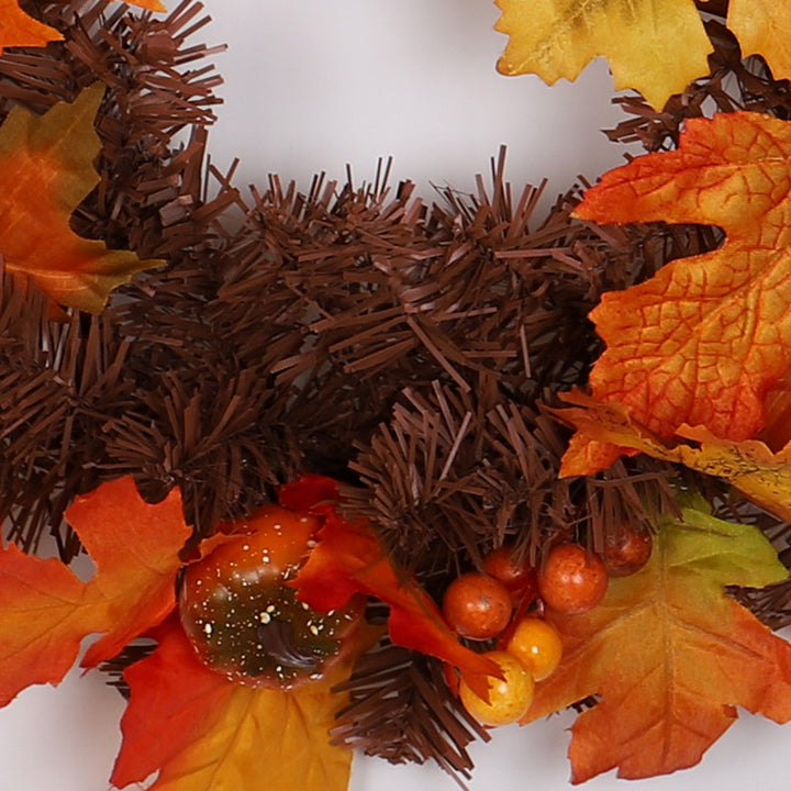 Fall maple leaf garland with pine cones
