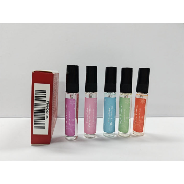 Red reindeer gift box with six mini perfume vials