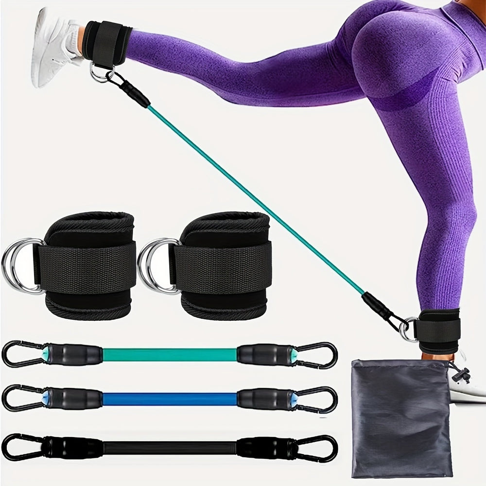 Ankle cuff resistance band set