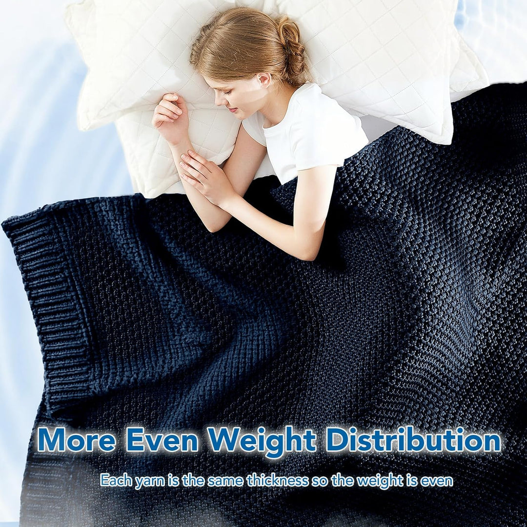 Colverro™ Chunky Knit Weighted Blanket in Breathable Cooling Microfiber