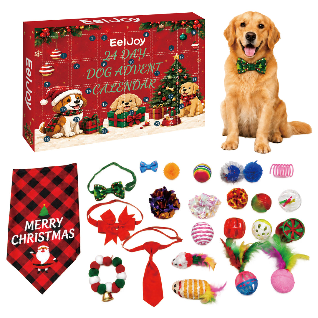Christmas advent calendar box for dogs with toys
