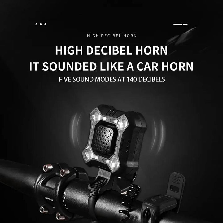 Colverro™ Bike Horn and Headlight Combo with Loud 140 dB Electronic Alert