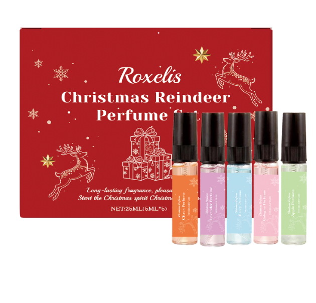 Colverro Christmas Reindeer Gift Box with 6 Mini Perfume Sprays