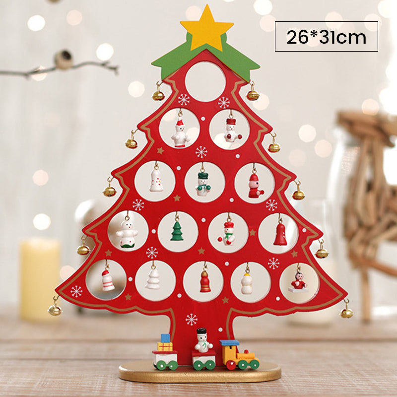 Colverro™ DIY Wooden Mini Christmas Tree Kit – Tool-Free Tabletop Decor
