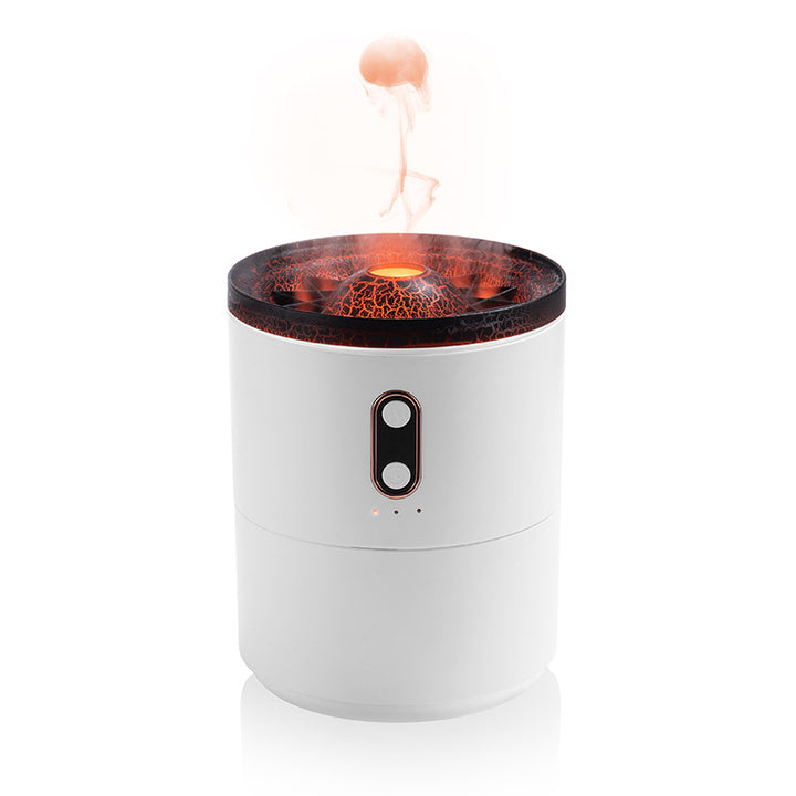 Volcano Flame Diffuser, Jellyfish Mist Humidifier Night Light
