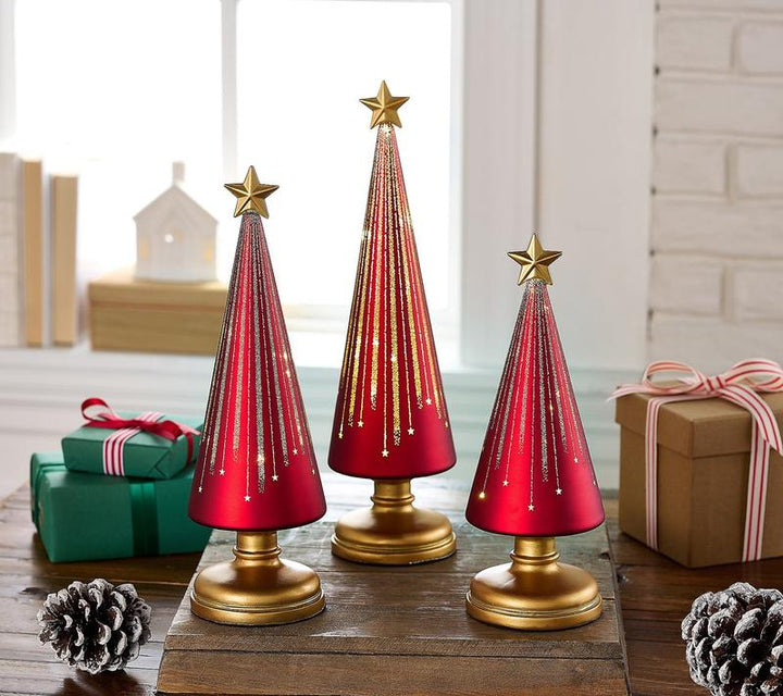Colverro™ LED Light-Up Christmas Tree Set of 3 with Built-In Timer