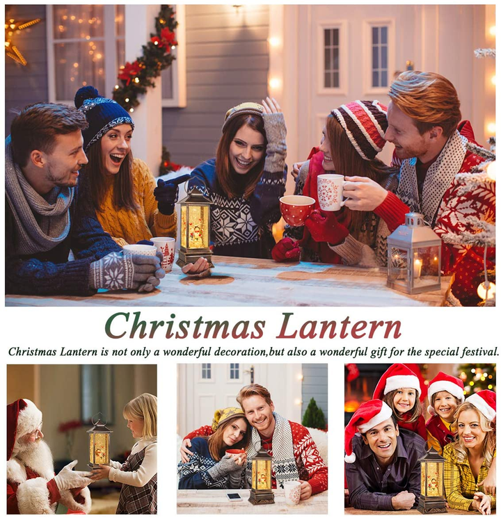Colverro™ Swirling Glitter Christmas Lantern with Color-Changing LED