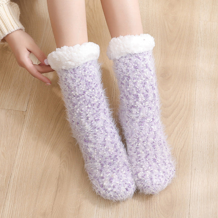 Colverro™ Sherpa-Lined Slipper Socks with Non-Slip Silicone Grippers