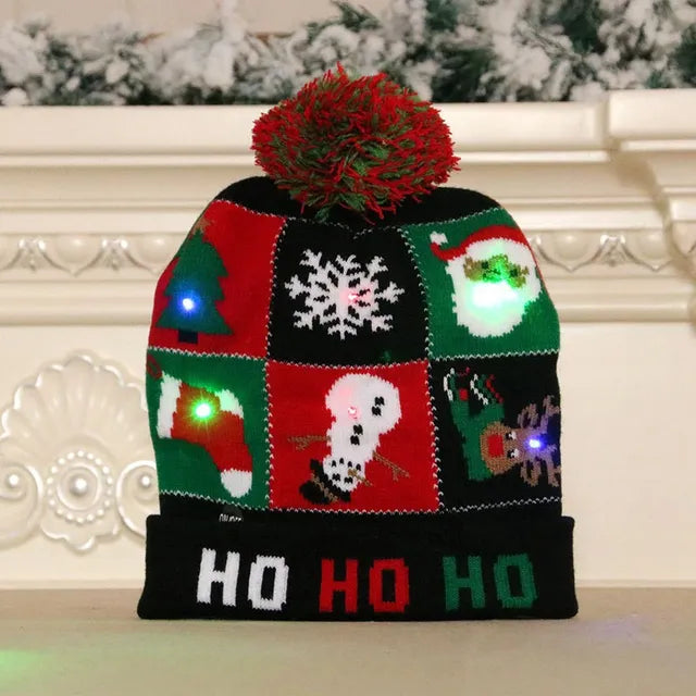 Colverro™ Light-Up LED Knit Christmas Beanie for Kids &amp; Adults
