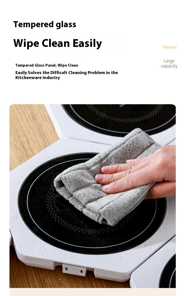 White hexagonal food warming plates joined in a cluster