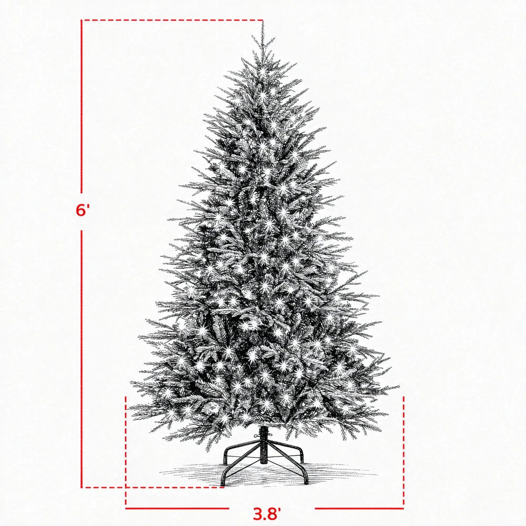 Full green pre-lit Christmas tree 6 ft