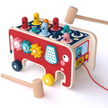 Wooden elephant pounding bench toy