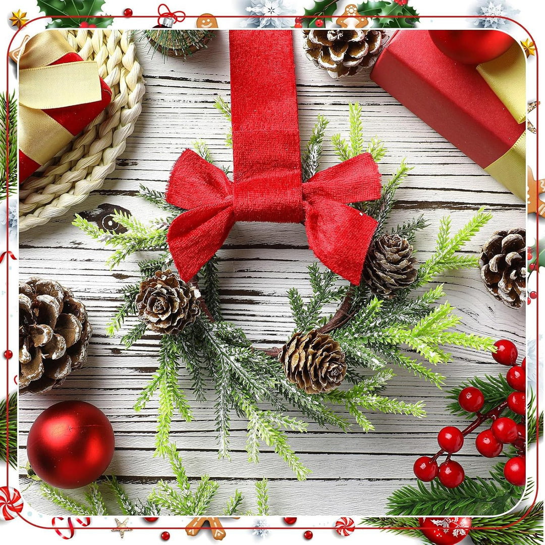 Small Christmas wreath with red ribbon bow