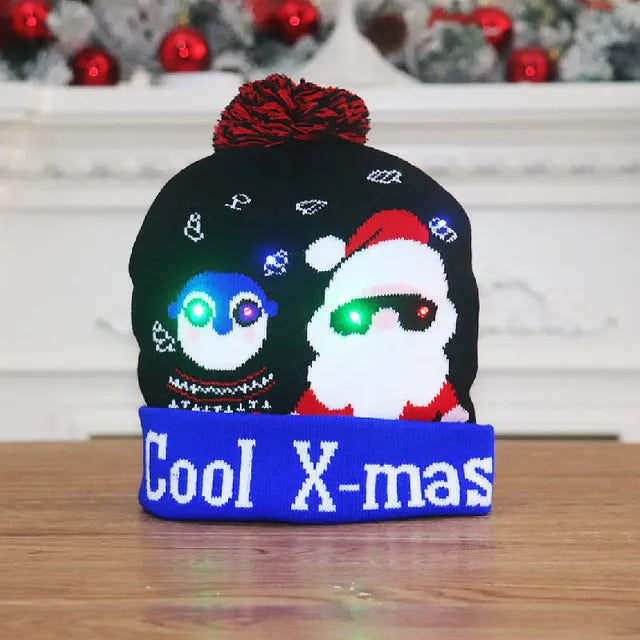 Colverro™ Light-Up LED Knit Christmas Beanie for Kids &amp; Adults