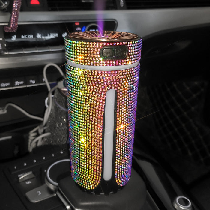 Colverro Rhinestone Car Diffuser with Color Mood Light