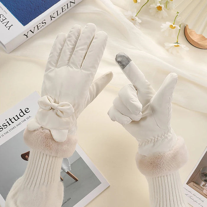 Colverro™ Elegant Touchscreen Winter Gloves for Women with Bow Accent