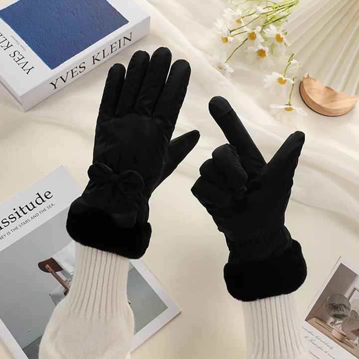 Colverro™ Elegant Touchscreen Winter Gloves for Women with Bow Accent