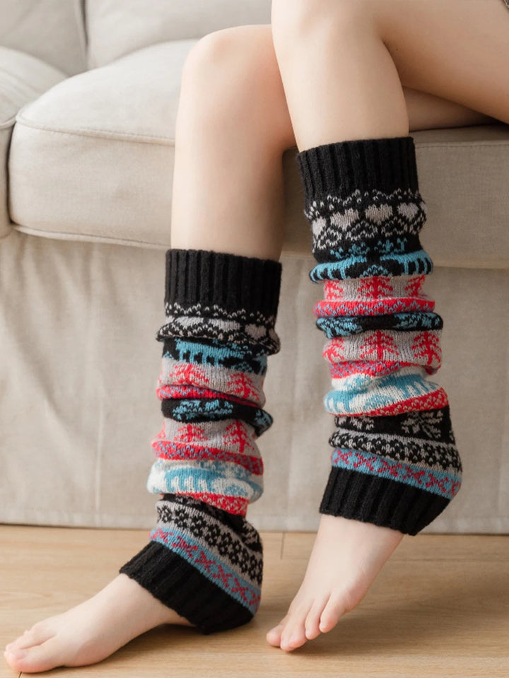Colverro™ Snowflake Knit Leg Warmers – Soft, Breathable and Cozy