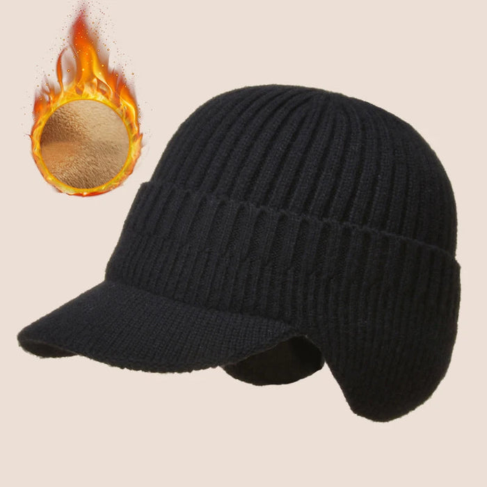 Colverro™ Men's Knit Winter Hat with Ear Flaps and Short Brim