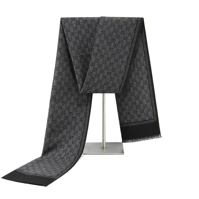 Colverro™ Wool Blend Winter Scarf with Letter Print and Fringe Trim