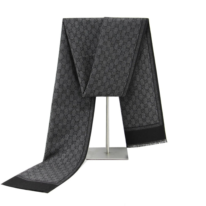 Colverro™ Wool Blend Winter Scarf with Letter Print and Fringe Trim