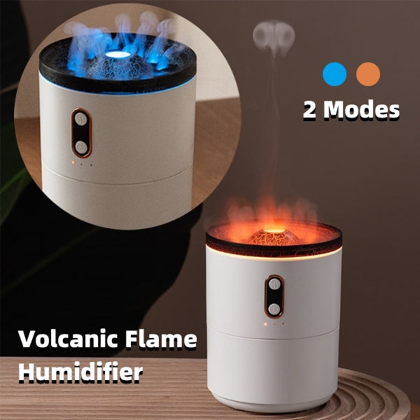Volcano Flame Diffuser, Jellyfish Mist Humidifier Night Light