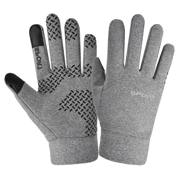 Black velvet-lined sports gloves with grip