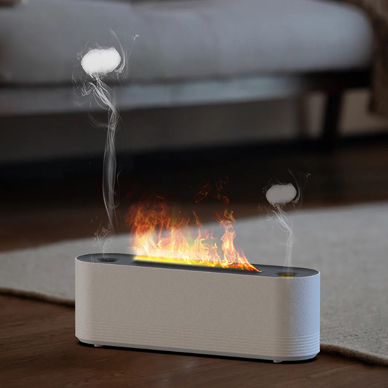 Ultrasonic Flame Humidifier with Jellyfish Spray and 7 Colors