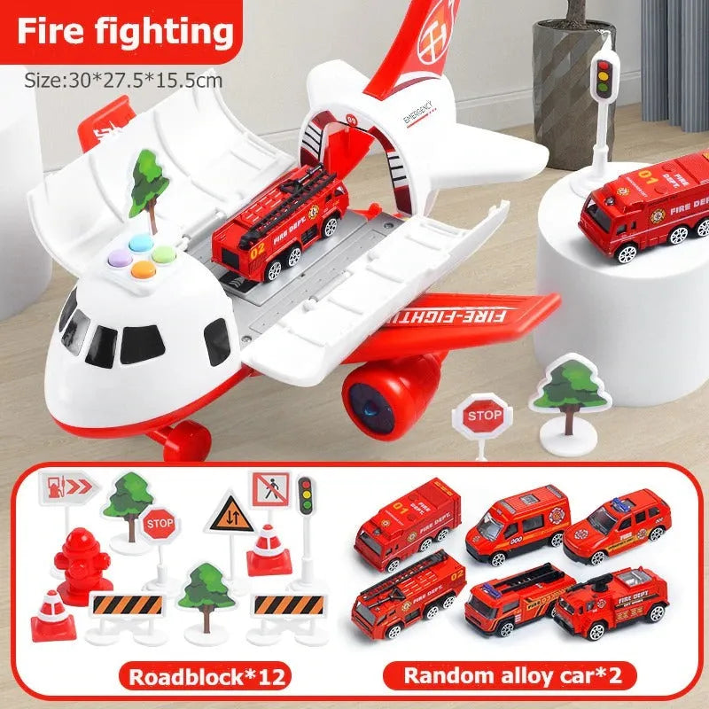 Colverro™ XL Airplane Toy Set with Cars, Crane and Road Signs, 20 Pieces