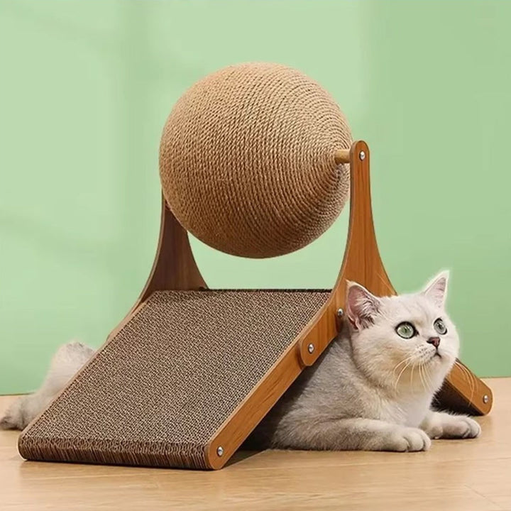 Colverro™ Cat Scratching Ball Toy with Sisal Rope and Cardboard Ramp