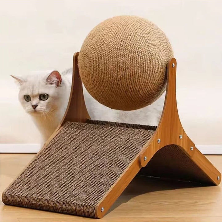 Colverro™ Cat Scratching Ball Toy with Sisal Rope and Cardboard Ramp
