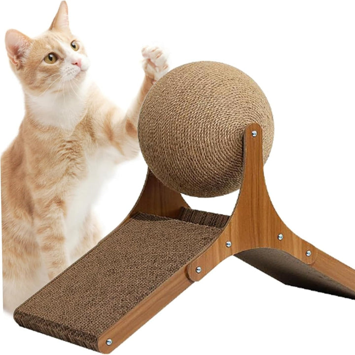 Colverro™ Cat Scratching Ball Toy with Sisal Rope and Cardboard Ramp
