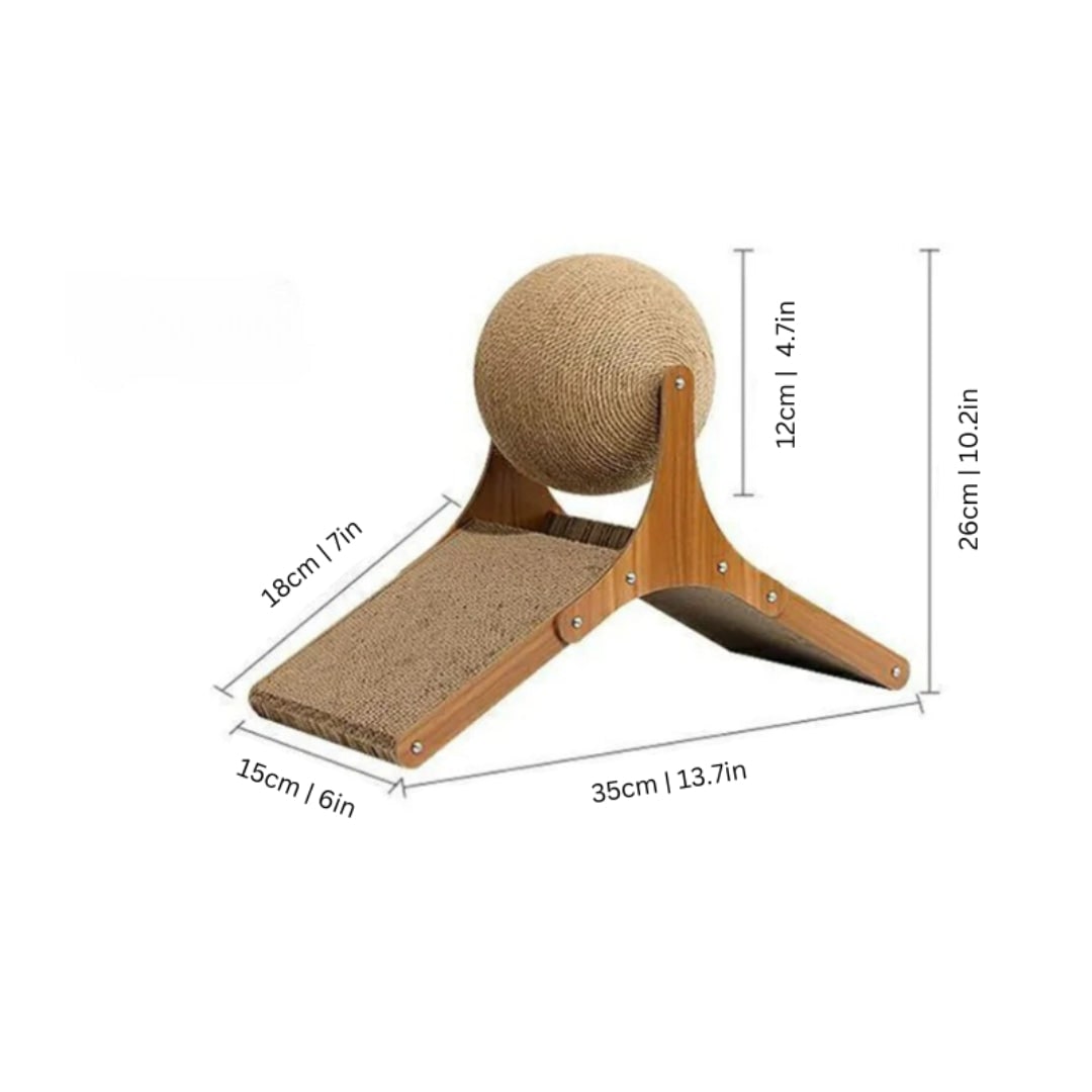 Colverro™ Cat Scratching Ball Toy with Sisal Rope and Cardboard Ramp