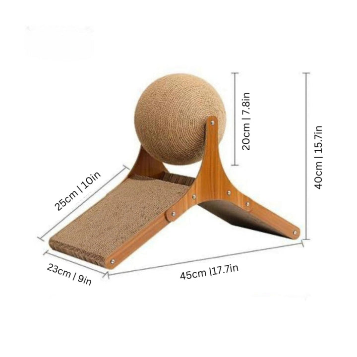 Colverro™ Cat Scratching Ball Toy with Sisal Rope and Cardboard Ramp