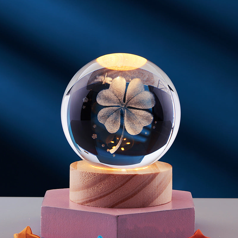 3D Crystal Ball Night Light, Solar System and More, 6 or 8 cm