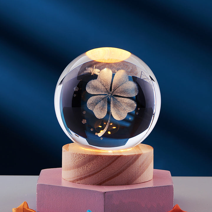 3D Crystal Ball Night Light, Solar System and More, 6 or 8 cm
