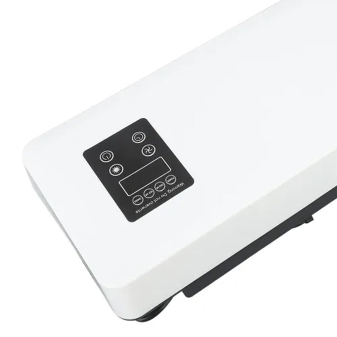 White wall fan heater with towel rail