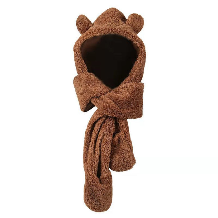 Colverro 3-in-1 Teddy Hood with Bear Ears and Mitten Pockets