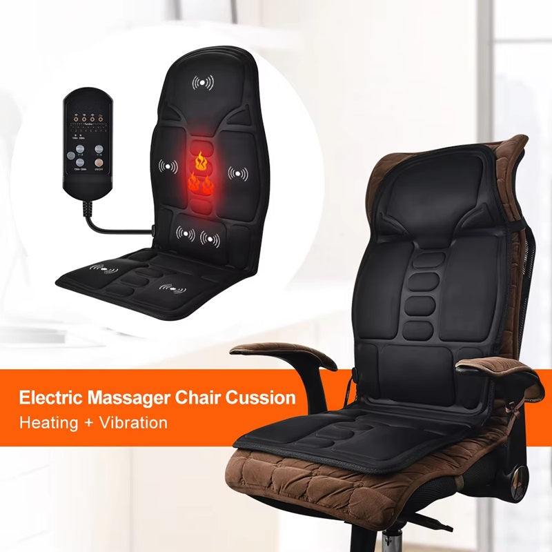 Colverro™ Heated Massage Chair Pad with 7 Motors for Home &amp; Car
