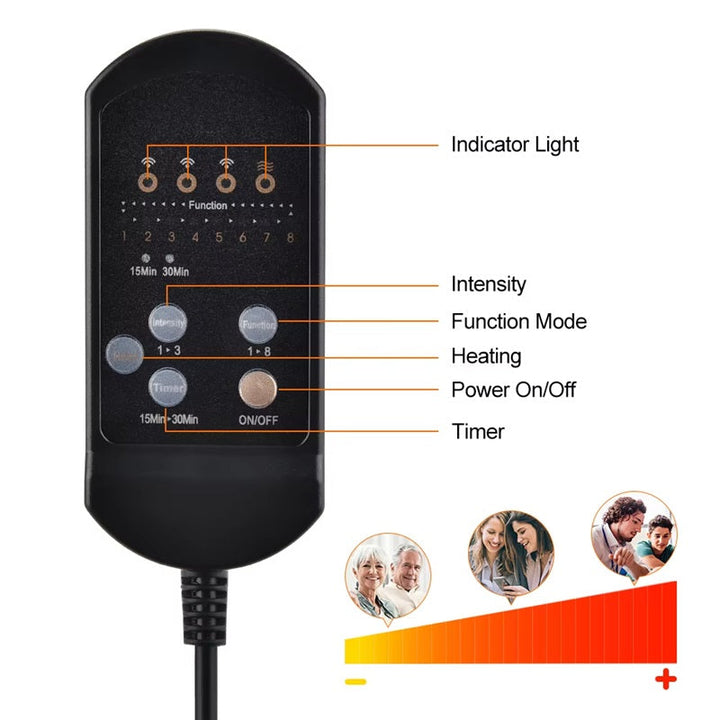 Colverro™ Heated Massage Chair Pad with 7 Motors for Home &amp; Car