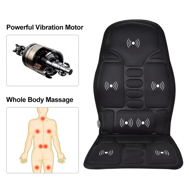 Colverro™ Heated Massage Chair Pad with 7 Motors for Home &amp; Car
