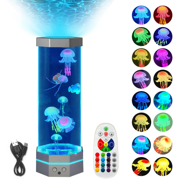 Colverro 15-Inch Jellyfish Lava Lamp with Remote and 17 Colors