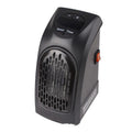 Black plug-in wall heater with digital display