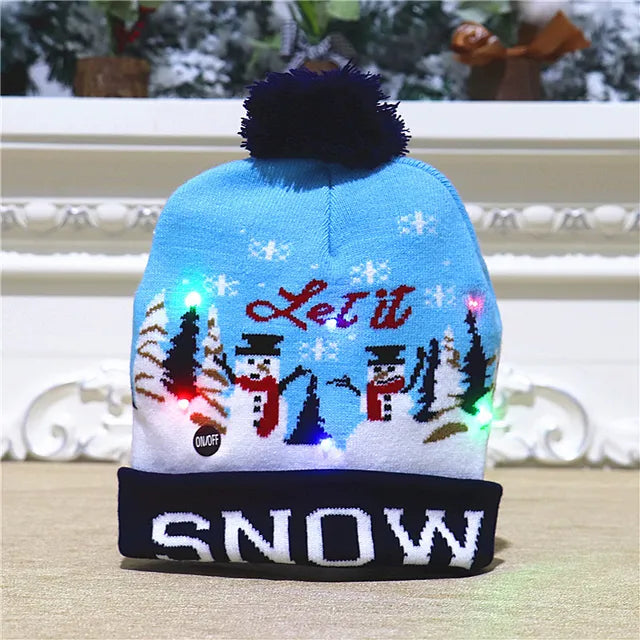 Colverro™ Light-Up LED Knit Christmas Beanie for Kids &amp; Adults