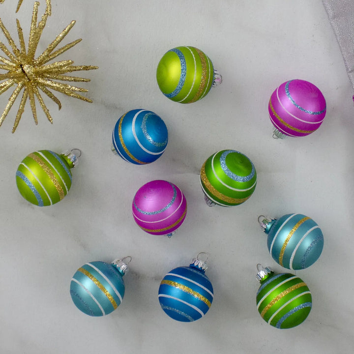Matte glass Christmas balls with glitter