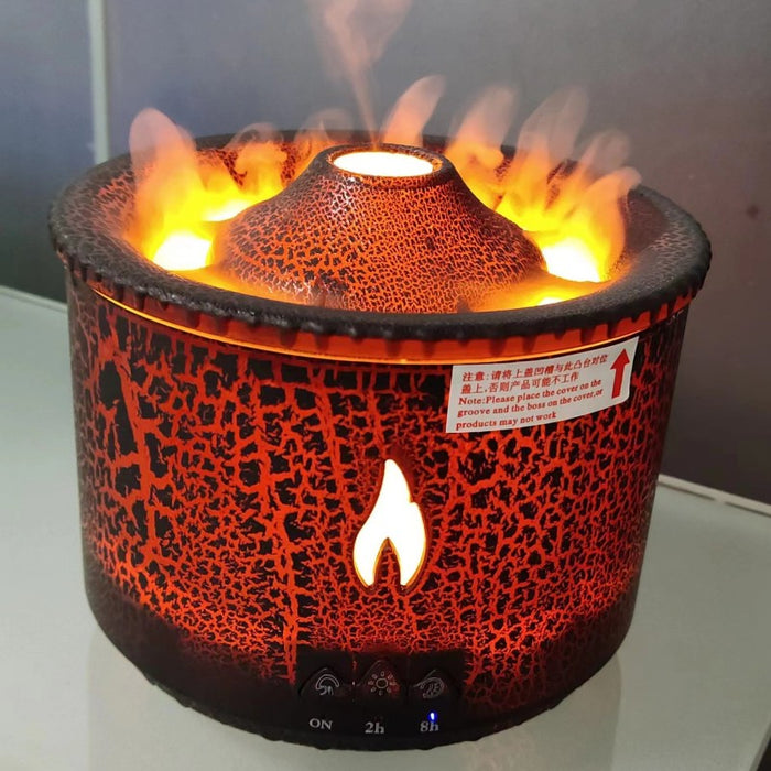 Colverro Volcano Jellyfish Diffuser with Flame Light and Mist Rings